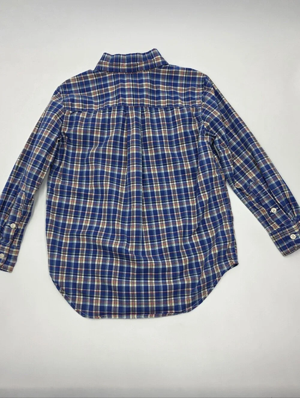Ralph Lauren boys' blue plaid button down shirt size 4